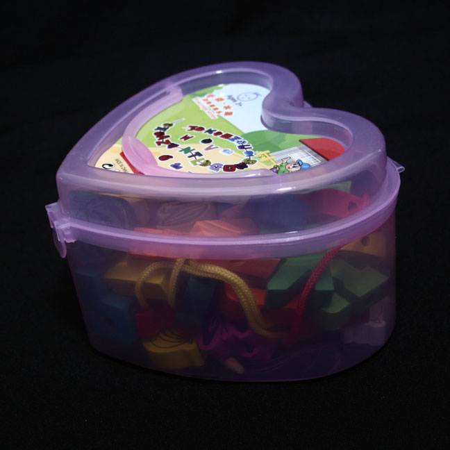 Heart shape bucket with toddler beads